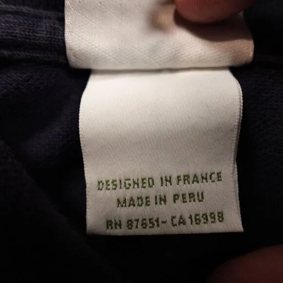 Lacoste Long-Sleeve Polo Shirt Men’s‎ Medium Navy Classic Cotton Croc Logo - Picture 3 of 11